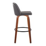 Toriano 30-Inch Mid-Century Modern Grey Swivel Barstool (Set of 2) 10 Toriano 30-Inch Mid-Century Modern Grey Swivel Barstool (Set of 2)