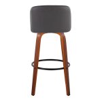 Toriano 30-Inch Mid-Century Modern Grey Swivel Barstool (Set of 2) 12 Toriano 30-Inch Mid-Century Modern Grey Swivel Barstool (Set of 2)