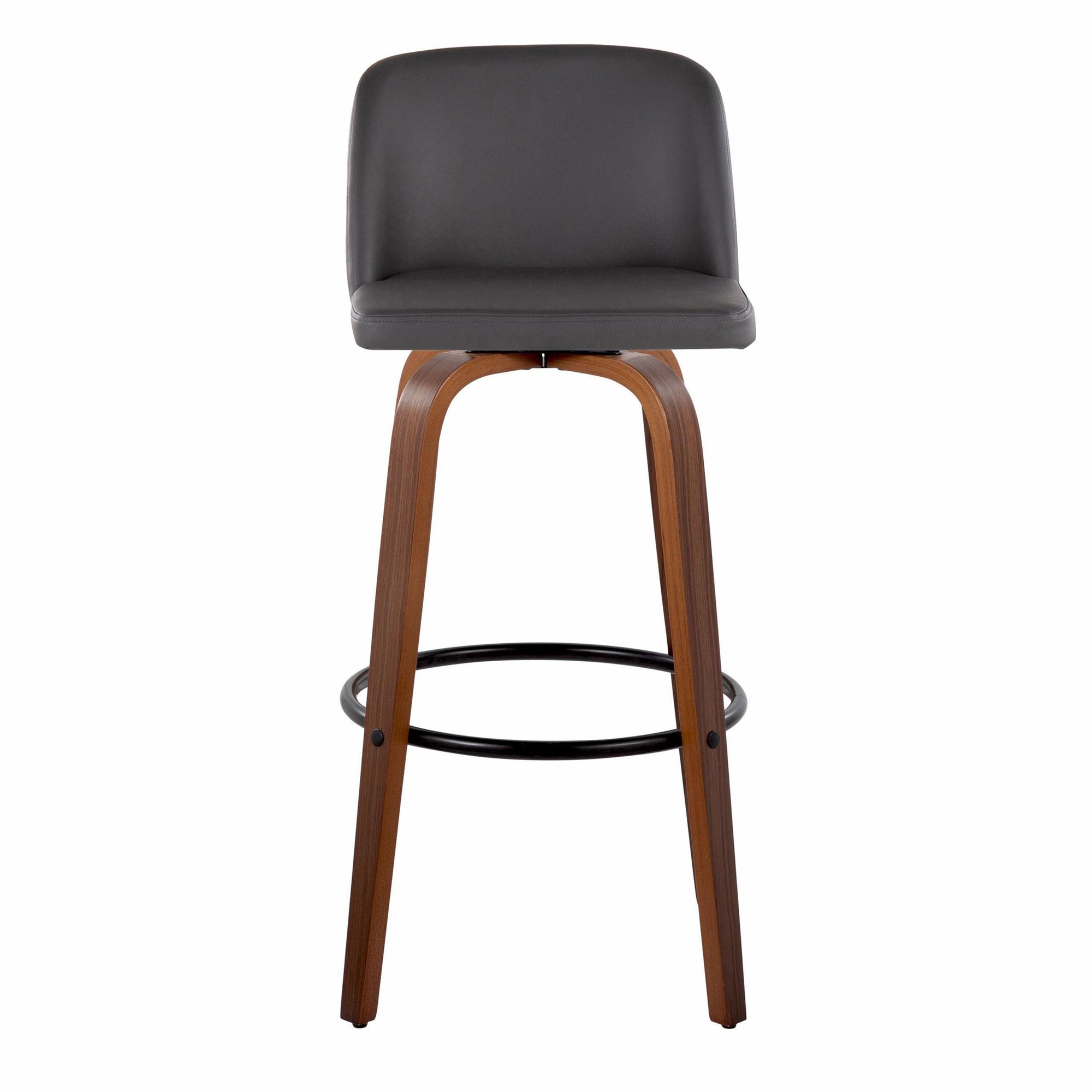 Toriano 30-Inch Mid-Century Modern Grey Swivel Barstool (Set of 2) 6 Toriano 30-Inch Mid-Century Modern Grey Swivel Barstool (Set of 2) - Image 6