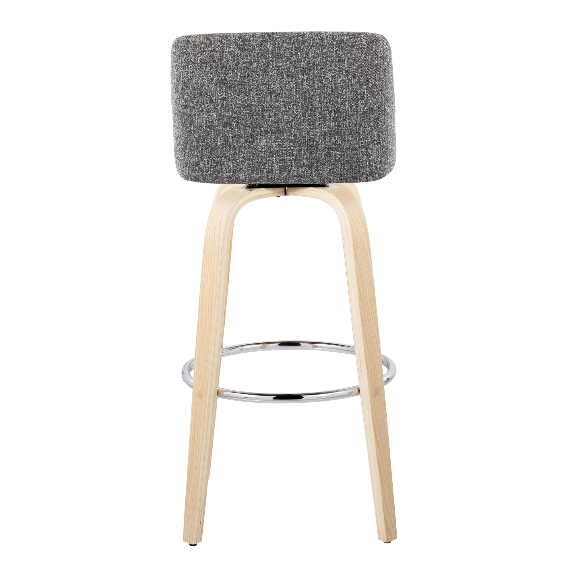 Toriano 30-Inch Natural Wood Grey Noise Contemporary Barstools (Set of 2) 9 Toriano 30-Inch Natural Wood Grey Noise Contemporary Barstools (Set of 2) - Image 9