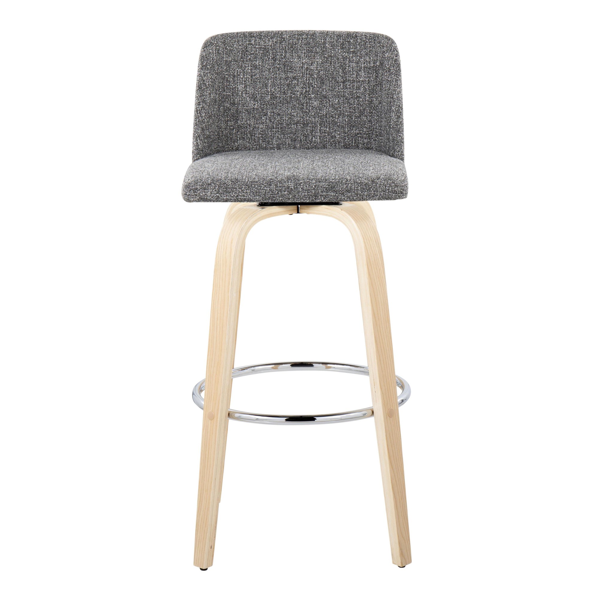 Toriano 30-Inch Natural Wood Grey Noise Contemporary Barstools (Set of 2) 10 Toriano 30-Inch Natural Wood Grey Noise Contemporary Barstools (Set of 2) - Image 10