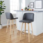 Toriano 30-Inch Natural/Grey Contemporary Swivel Barstool (Set of 2) 13 Toriano 30-Inch Natural/Grey Contemporary Swivel Barstool (Set of 2)