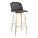 Toriano 30-Inch Natural/Grey Contemporary Swivel Barstool (Set of 2) 17 Toriano 30-Inch Natural/Grey Contemporary Swivel Barstool (Set of 2)