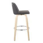 Toriano 30-Inch Natural/Grey Contemporary Swivel Barstool (Set of 2) 18 Toriano 30-Inch Natural/Grey Contemporary Swivel Barstool (Set of 2)