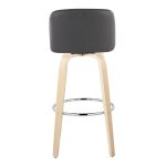 Toriano 30-Inch Natural/Grey Contemporary Swivel Barstool (Set of 2) 20 Toriano 30-Inch Natural/Grey Contemporary Swivel Barstool (Set of 2)