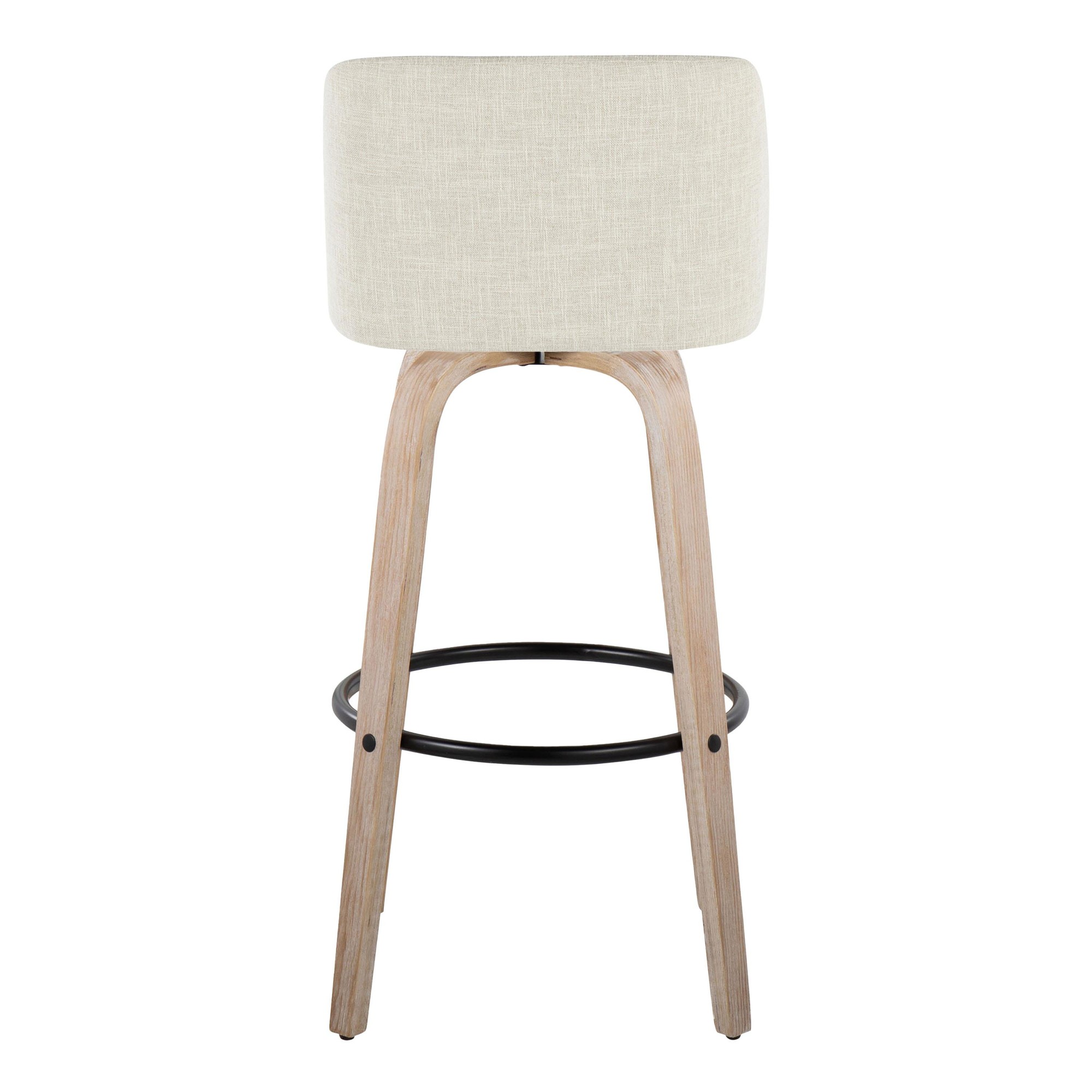 Toriano 30-Inch White Washed Wood Swivel Barstools (Set of 2) 9 Toriano 30-Inch White Washed Wood Swivel Barstools (Set of 2) - Image 9