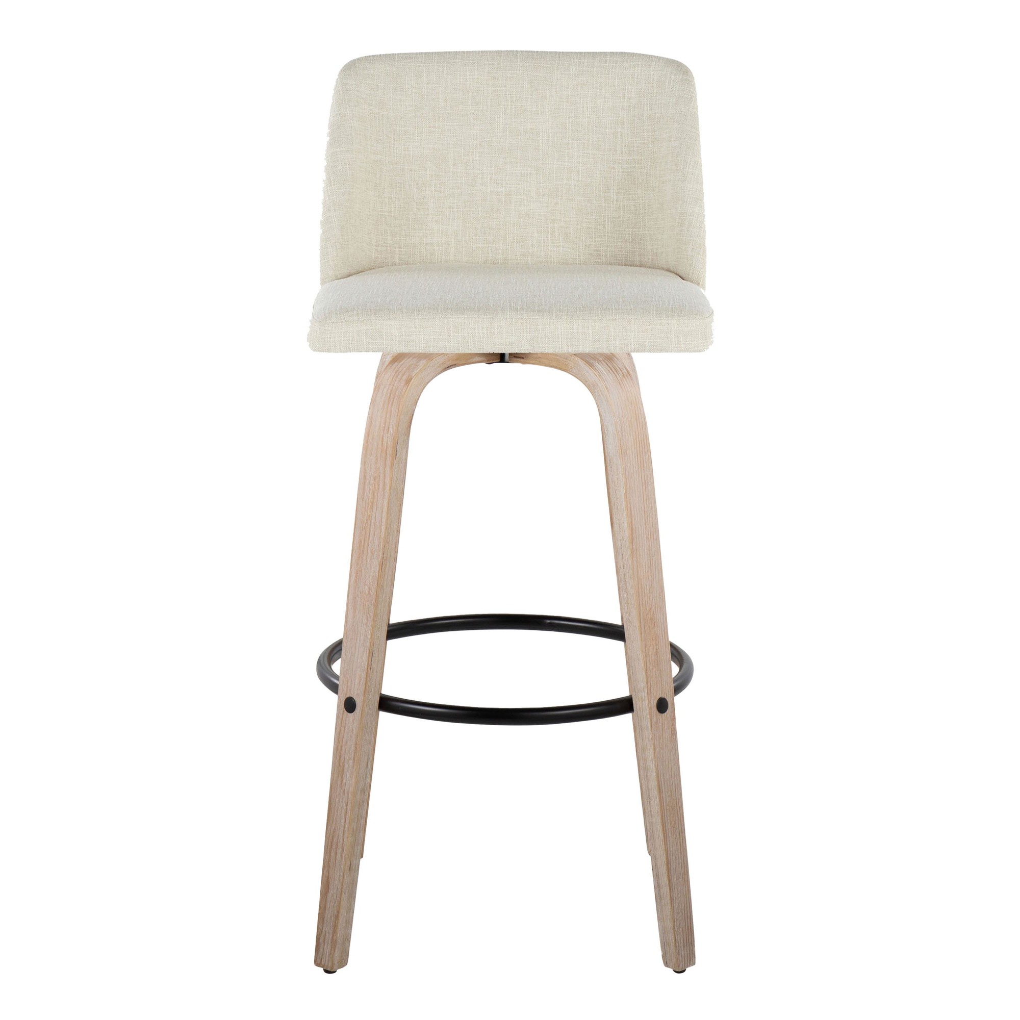 Toriano 30-Inch White Washed Wood Swivel Barstools (Set of 2) 10 Toriano 30-Inch White Washed Wood Swivel Barstools (Set of 2) - Image 10