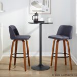 Toriano 30 Mid-Century Modern Blue Swivel Barstool Pair (Set of 2) 14 Toriano 30 Mid-Century Modern Blue Swivel Barstool Pair (Set of 2)