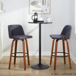 Toriano 30 Mid-Century Modern Blue Swivel Barstool Pair (Set of 2) 15 Toriano 30 Mid-Century Modern Blue Swivel Barstool Pair (Set of 2)