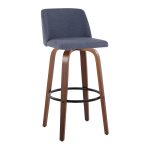 Toriano 30 Mid-Century Modern Blue Swivel Barstool Pair (Set of 2) 17 Toriano 30 Mid-Century Modern Blue Swivel Barstool Pair (Set of 2)