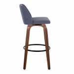 Toriano 30 Mid-Century Modern Blue Swivel Barstool Pair (Set of 2) 18 Toriano 30 Mid-Century Modern Blue Swivel Barstool Pair (Set of 2)