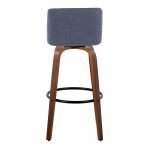Toriano 30 Mid-Century Modern Blue Swivel Barstool Pair (Set of 2) 20 Toriano 30 Mid-Century Modern Blue Swivel Barstool Pair (Set of 2)
