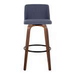 Toriano 30 Mid-Century Modern Blue Swivel Barstool Pair (Set of 2) 21 Toriano 30 Mid-Century Modern Blue Swivel Barstool Pair (Set of 2)