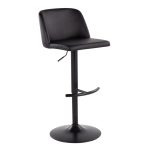 Toriano Black Faux Leather Contemporary Adjustable Bar Stools (Set of 2) 13 Toriano Black Faux Leather Contemporary Adjustable Bar Stools (Set of 2)