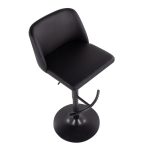 Toriano Black Faux Leather Contemporary Adjustable Bar Stools (Set of 2) 18 Toriano Black Faux Leather Contemporary Adjustable Bar Stools (Set of 2)