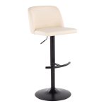 Toriano Black Steel Cream Faux Leather Contemporary Bar Stools (Set of 2) 13 Toriano Black Steel Cream Faux Leather Contemporary Bar Stools (Set of 2)