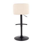 Toriano Black Steel Cream Faux Leather Contemporary Bar Stools (Set of 2) 16 Toriano Black Steel Cream Faux Leather Contemporary Bar Stools (Set of 2)