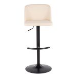 Toriano Black Steel Cream Faux Leather Contemporary Bar Stools (Set of 2) 17 Toriano Black Steel Cream Faux Leather Contemporary Bar Stools (Set of 2)