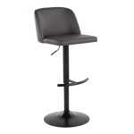 Toriano Black Steel Grey Faux Leather Contemporary Bar Stools (Set of 2) 13 Toriano Black Steel Grey Faux Leather Contemporary Bar Stools (Set of 2)