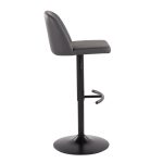Toriano Black Steel Grey Faux Leather Contemporary Bar Stools (Set of 2) 14 Toriano Black Steel Grey Faux Leather Contemporary Bar Stools (Set of 2)