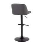 Toriano Black Steel Grey Faux Leather Contemporary Bar Stools (Set of 2) 15 Toriano Black Steel Grey Faux Leather Contemporary Bar Stools (Set of 2)
