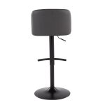 Toriano Black Steel Grey Faux Leather Contemporary Bar Stools (Set of 2) 16 Toriano Black Steel Grey Faux Leather Contemporary Bar Stools (Set of 2)
