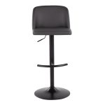 Toriano Black Steel Grey Faux Leather Contemporary Bar Stools (Set of 2) 17 Toriano Black Steel Grey Faux Leather Contemporary Bar Stools (Set of 2)