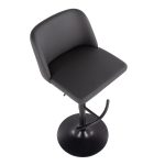 Toriano Black Steel Grey Faux Leather Contemporary Bar Stools (Set of 2) 18 Toriano Black Steel Grey Faux Leather Contemporary Bar Stools (Set of 2)