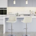 Toriano Cream Contemporary Adjustable Swivel Barstool Set (Set of 2) 9 Toriano Cream Contemporary Adjustable Swivel Barstool Set (Set of 2)