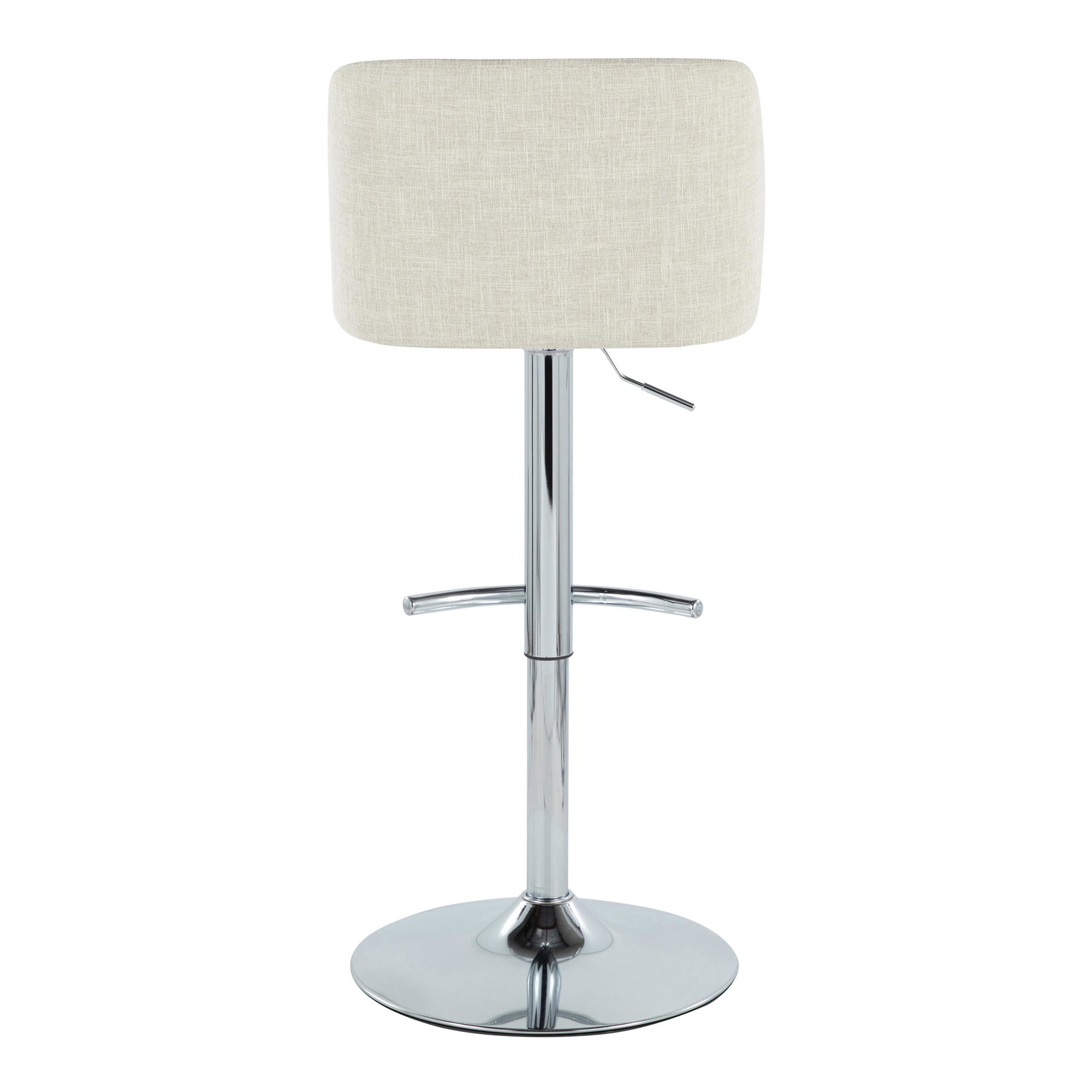 Toriano Cream Contemporary Adjustable Swivel Barstool Set (Set of 2) 6 Toriano Cream Contemporary Adjustable Swivel Barstool Set (Set of 2) - Image 6