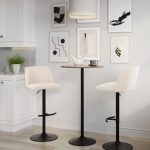 Toriano Cream Noise Fabric Contemporary Adjustable Swivel Barstool (Set of 2) 9 Toriano Cream Noise Fabric Contemporary Adjustable Swivel Barstool (Set of 2)