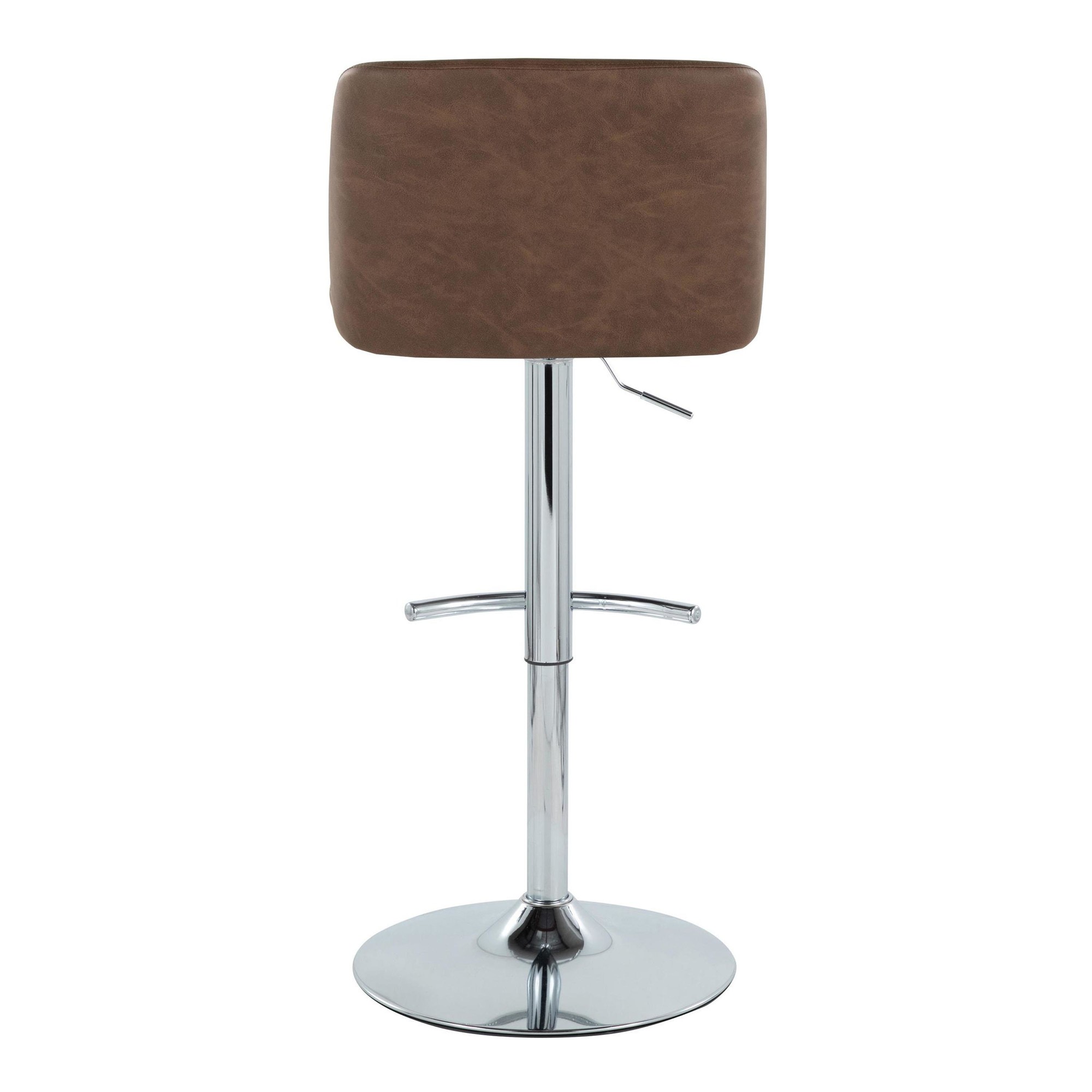 Toriano Espresso Faux Leather Contemporary Swivel Barstools (Set of 2) 7 Toriano Espresso Faux Leather Contemporary Swivel Barstools (Set of 2) - Image 7