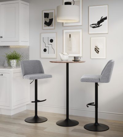Toriano Grey Contemporary Swivel Adjustable Barstool (Set of 2)
