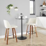 Toriano Mid-Century Modern Cream Fabric Counter Stools (Set of 2) (Set of 2) 16 Toriano Mid-Century Modern Cream Fabric Counter Stools (Set of 2) (Set of 2)