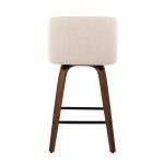 Toriano Mid-Century Modern Cream Fabric Counter Stools (Set of 2) (Set of 2) 22 Toriano Mid-Century Modern Cream Fabric Counter Stools (Set of 2) (Set of 2)