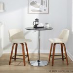 Toriano Walnut Cream Mid-Century Modern 24-Inch Counter Stools (Set of 2) 13 Toriano Walnut Cream Mid-Century Modern 24-Inch Counter Stools (Set of 2)