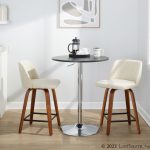 Toriano Walnut Cream Mid-Century Modern 24-Inch Counter Stools (Set of 2) 14 Toriano Walnut Cream Mid-Century Modern 24-Inch Counter Stools (Set of 2)