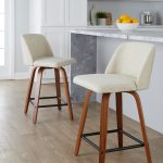 Toriano Walnut Cream Mid-Century Modern 24-Inch Counter Stools (Set of 2) 15 Toriano Walnut Cream Mid-Century Modern 24-Inch Counter Stools (Set of 2)