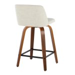 Toriano Walnut Cream Mid-Century Modern 24-Inch Counter Stools (Set of 2) 19 Toriano Walnut Cream Mid-Century Modern 24-Inch Counter Stools (Set of 2)
