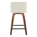 Toriano Walnut Cream Mid-Century Modern 24-Inch Counter Stools (Set of 2) 20 Toriano Walnut Cream Mid-Century Modern 24-Inch Counter Stools (Set of 2)