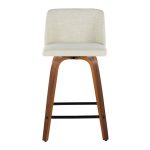 Toriano Walnut Cream Mid-Century Modern 24-Inch Counter Stools (Set of 2) 21 Toriano Walnut Cream Mid-Century Modern 24-Inch Counter Stools (Set of 2)
