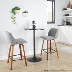 Toriano Walnut Grey Fabric Mid-Century Modern Counter Stools (Set of 2) 17 Toriano Walnut Grey Fabric Mid-Century Modern Counter Stools (Set of 2)