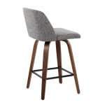 Toriano Walnut Grey Fabric Mid-Century Modern Counter Stools (Set of 2) 21 Toriano Walnut Grey Fabric Mid-Century Modern Counter Stools (Set of 2)