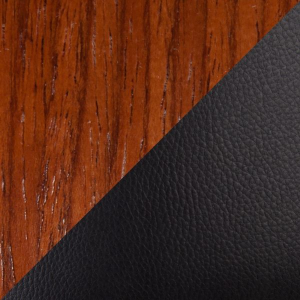 Toriano Walnut Mid Century Modern Black Faux Leather Counter Stool Set of 2 11