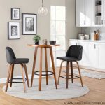 Toriano Walnut Mid-Century Modern Black Faux Leather Counter Stool (Set of 2) 13 Toriano Walnut Mid-Century Modern Black Faux Leather Counter Stool (Set of 2)