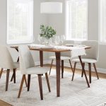 Toriano Walnut Wood Beige Fabric Mid-Century Dining Chairs (Set of 2) 13 Toriano Walnut Wood Beige Fabric Mid-Century Dining Chairs (Set of 2)