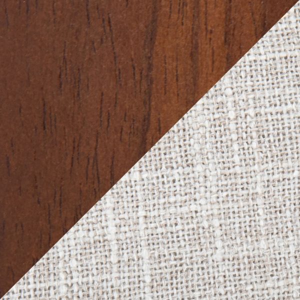 Toriano Walnut Wood Beige Fabric Mid Century Dining Chairs Set of 2 10