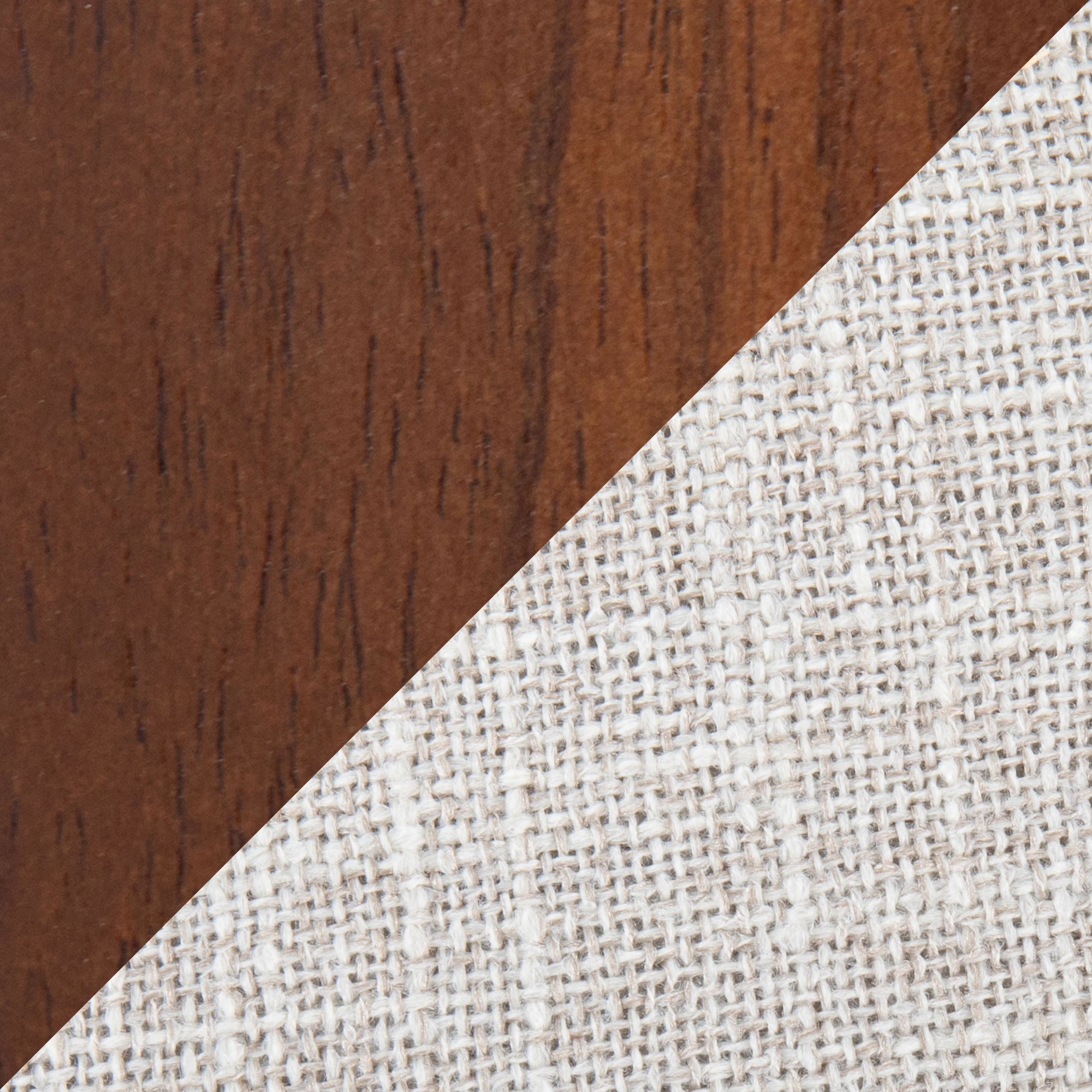 Toriano Walnut Wood Beige Fabric Mid-Century Dining Chairs (Set of 2) 11 Toriano Walnut Wood Beige Fabric Mid-Century Dining Chairs (Set of 2) - Image 11