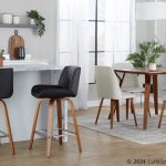 Toriano Walnut Wood Beige Fabric Mid-Century Dining Chairs (Set of 2) 14 Toriano Walnut Wood Beige Fabric Mid-Century Dining Chairs (Set of 2)