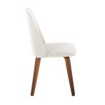 Toriano Walnut Wood Beige Fabric Mid-Century Dining Chairs (Set of 2) 17 Toriano Walnut Wood Beige Fabric Mid-Century Dining Chairs (Set of 2)